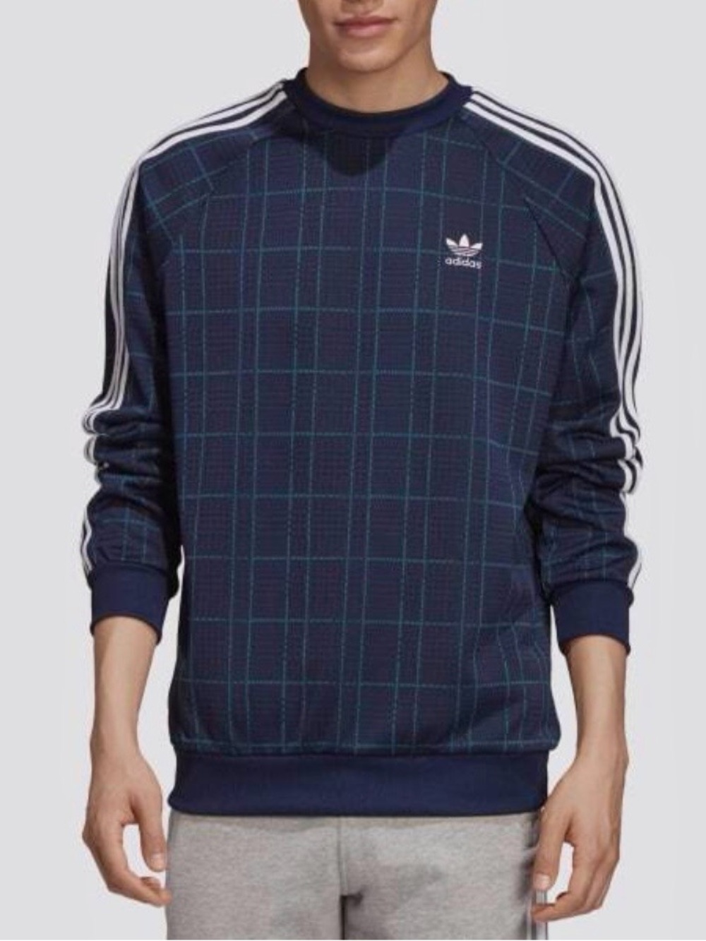 ADIDAS Originals Tartan Collegiate Crewneck Sweatshirt - Men’s 2XL - Like New